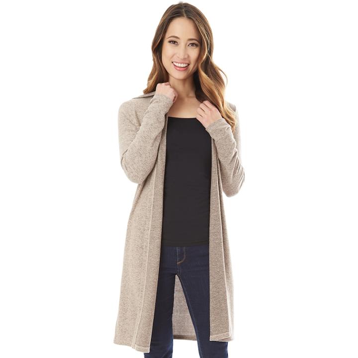 Juniors' Iz Byer Hooded Duster Cardigan, Teens, Size: Xs, Natural