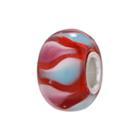 Individuality Beads Sterling Silver Glass Bead, Women's, Red