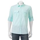 Men's Apt. 9&reg; Modern-fit Crosshatch Roll-tab Button-down Shirt, Size: Xl, Turquoise/blue (turq/aqua)