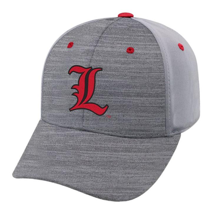 Adult Louisville Cardinals Steam Performance Adjustable Cap, Men's, Med Grey