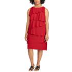 Plus Size Chaps Tiered Georgette Sheath Dress, Women's, Size: 18 W, Red