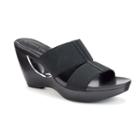 Andrew Geller Abradie Women's Wedge Sandals, Size: Medium (8), Black