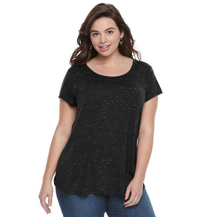 Juniors' Plus Size So&reg; Cross Back Swing Tee, Girl's, Size: 3xl, Black