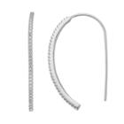 Fleur Cubic Zirconia Threader Earrings, Women's, Grey