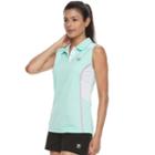 Women's Fila Sport&reg; Mesh Sleeveless Golf Polo, Size: Medium, Turquoise/blue (turq/aqua)