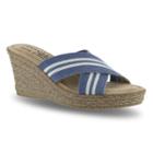 Tuscany By Easy Street Malone Women's Wedge Sandals, Size: 9 Wide, Med Blue