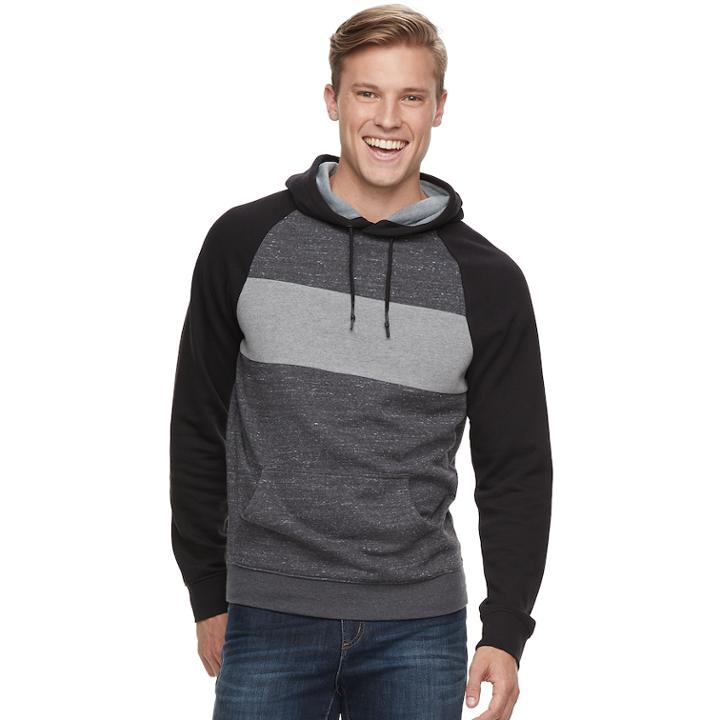 Men's Urban Pipeline&reg; Chest-stripe Pull-over Hoodie, Size: Small, Dark Grey