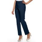 Women's Gloria Vanderbilt Haven Microtech Straight-leg Pants, Size: 6 Avg/reg, Blue