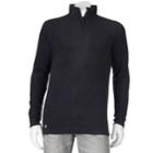 Men's Heat Holders Microfleece Quarter-zip Performance Pullover, Size: Large, Black