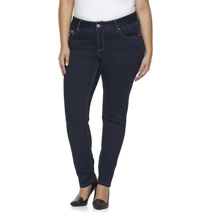 Plus Size Rhythm In Blues Embroidered Skinny Jeans, Women's, Size: 16 W, Dark Blue
