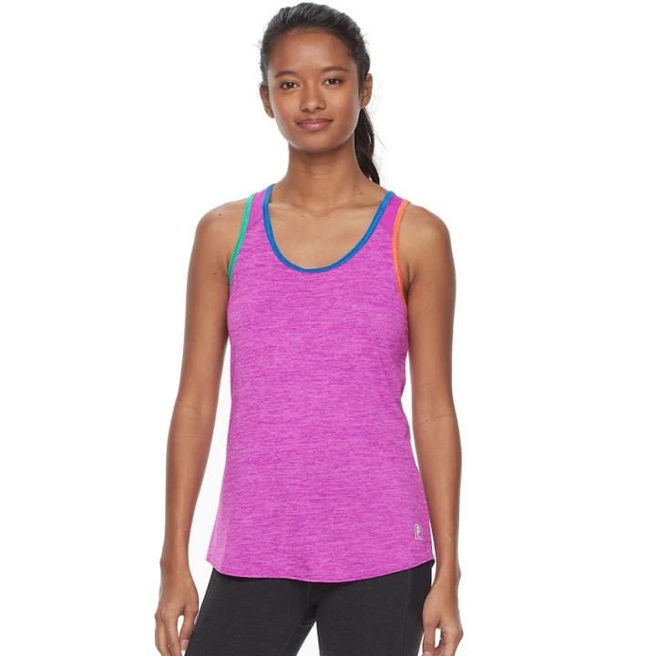 Women's Fila Sport&reg; Space-dyed Racerback Tank, Size: Small, Brt Purple