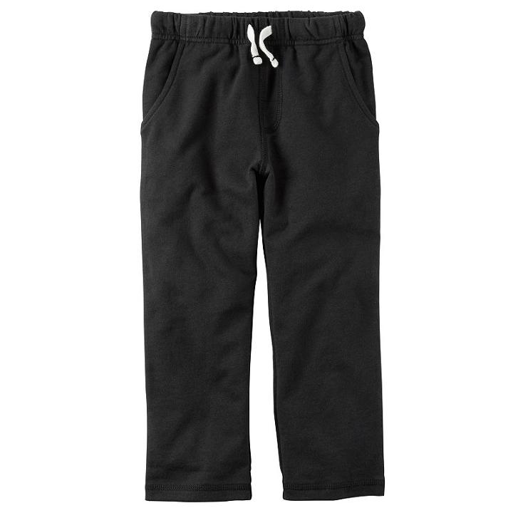 Boys 4-8 Carter's French Terry Pants, Size: 5, Black