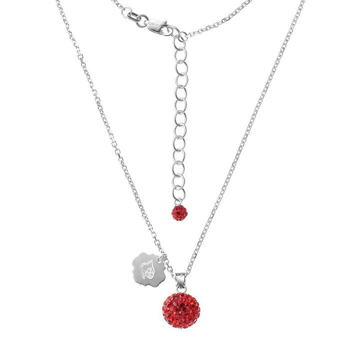Louisville Cardinals Crystal Sterling Silver Team Logo & Ball Pendant Necklace, Women's, Size: 18, Red