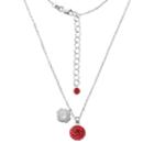 Louisville Cardinals Crystal Sterling Silver Team Logo & Ball Pendant Necklace, Women's, Size: 18, Red
