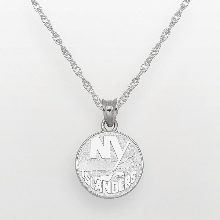 Logoart New York Islanders Sterling Silver Logo Pendant, Women's, Size: 18, Grey