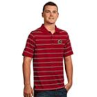 Men's Calgary Flames Deluxe Striped Desert Dry Xtra-lite Performance Polo, Size: Medium, Dark Red