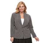 Plus Size Apt. 9&reg; Notch Collar Blazer, Women's, Size: 20 W, Grey Other