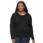 Plus Size Napa Valley Solid Crewneck Sweater, Women's, Size: 2xl, Black