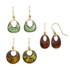 Colorful Nickel Free Geometric Drop Earring Set, Women's, Multicolor