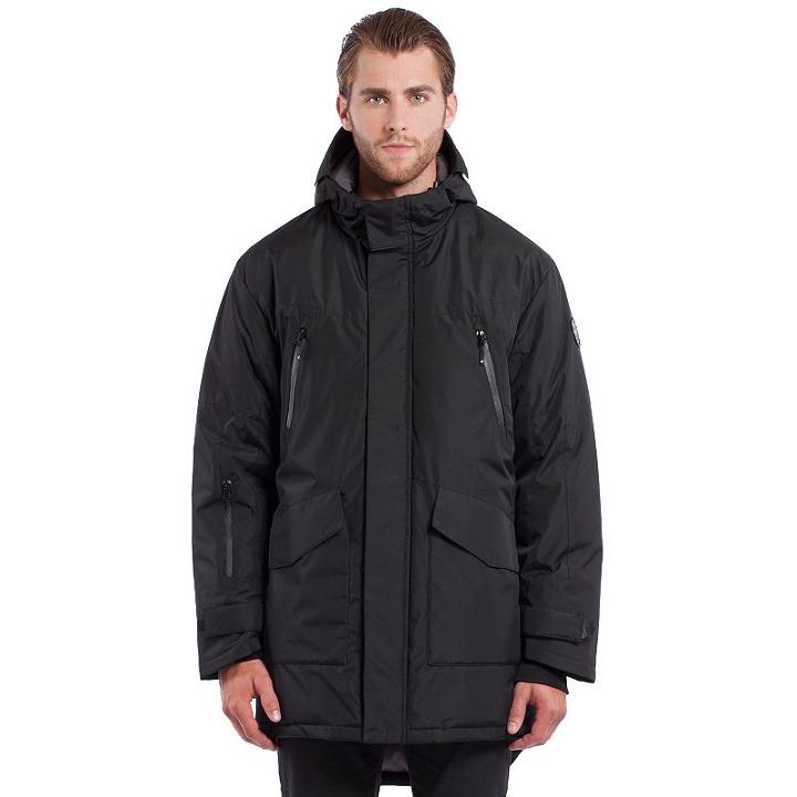 Men's Noize Long-length Hooded Parka, Size: Large, Black