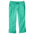 Girls Plus Size So&reg; Ribbed Waist Utility Pant Roll-tab Capris, Size: 14 1/2, Turquoise/blue (turq/aqua)
