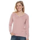 Women's Sonoma Goods For Life&trade; Hooded French Terry Sweater, Size: Large, Med Pink