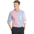 Men's Izod Classic-fit Striped Stretch Button-down Shirt, Size: Medium, Dark Pink