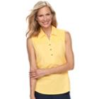 Women's Croft & Barrow&reg; Eyelet Sleeveless Polo Top, Size: Xxl, Brt Yellow