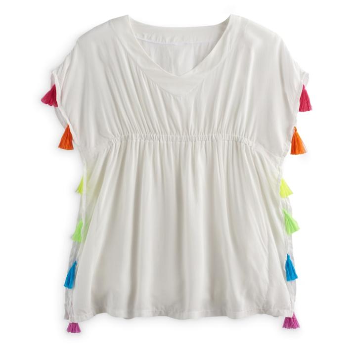 Girls 7-16 So&reg; Kimono Cover-up P Blouse Ullover, Size: 12, White