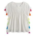 Girls 7-16 So&reg; Kimono Cover-up P Blouse Ullover, Size: 12, White