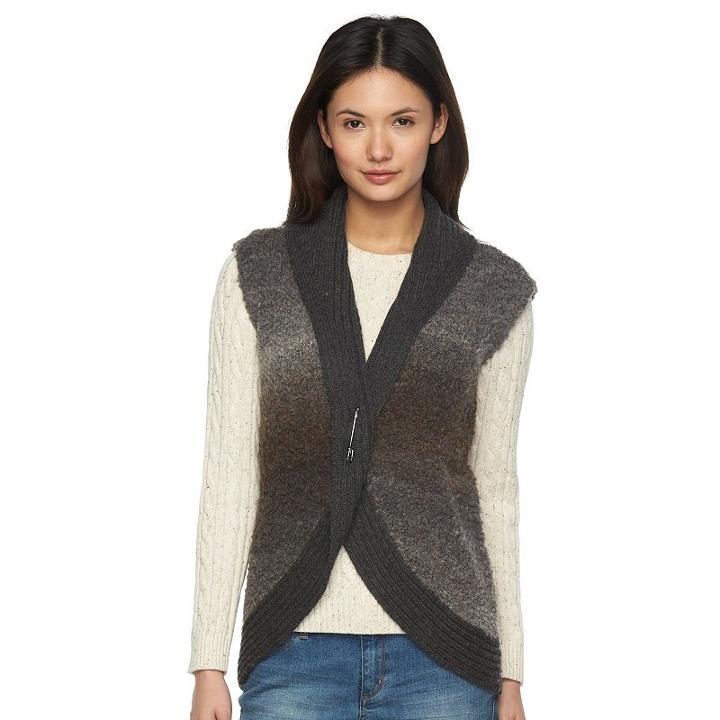 Women's Woolrich Roundtrip Wool Blend Boucle Sweater Vest, Size: Large, Med Grey
