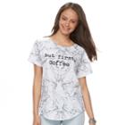 Juniors' Grayson Threads But First Coffee Graphic Top, Teens, Size: Large, Ovrfl Oth