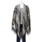 Lc Lauren Conrad Space-dyed Plaid Ruana, Women's, Black