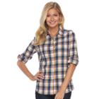 Women's Woolrich Tall Pine Plaid Seersucker Shirt, Size: Medium, Natural