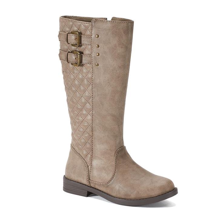 So&reg; Chelsea Girls' Riding Boots, Size: 4, Lt Beige