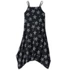 Girls 7-16 & Plus Size So&reg; Patterned Handkerchief Hem Knit Dress, Girl's, Size: S/7-8, Black