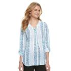 Women's Apt. 9&reg; Roll-tab Chiffon Tunic Top, Size: Xs, Natural