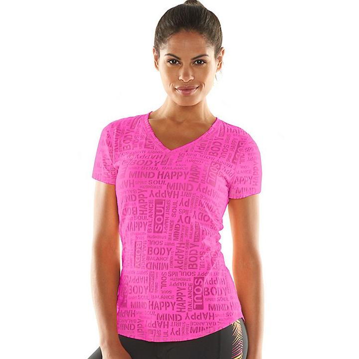 Women's Tek Gear&reg; Burnout Yoga Tee, Size: Small, Med Pink