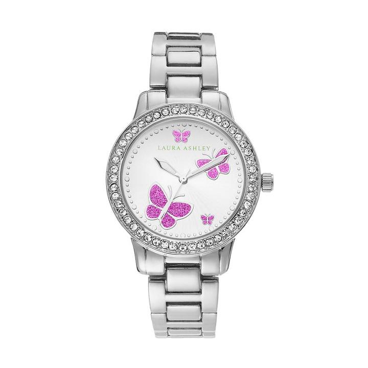Laura Ashley Women's Crystal Watch, Grey