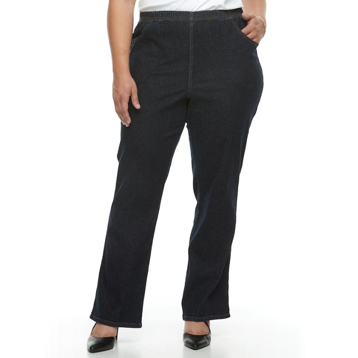 Plus Size Croft & Barrow&reg; Pull-on Bootcut Jeans, Women's, Size: 1x Short, Dark Blue