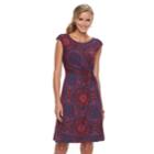 Women's Dana Buchman Twist Knot Fit & Flare Dress, Size: Large, Red