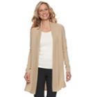 Women's Dana Buchman Pleated Open-work Cardigan Sweater, Size: Small, Med Beige