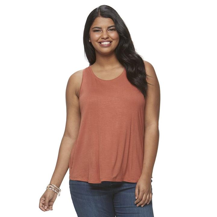 Juniors' Plus Size Mudd&reg; Racerback Tank, Girl's, Size: 2xl, Orange