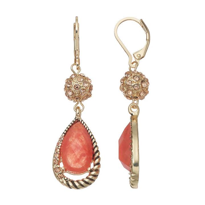 Dana Buchman Fireball Pink Teardrop Earrings, Women's
