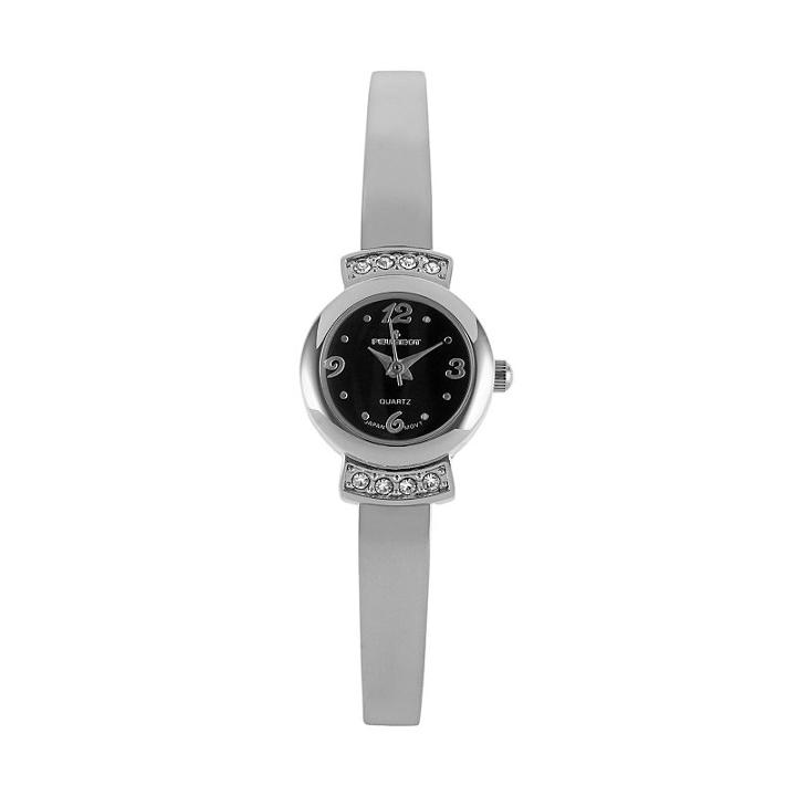 Peugeot Women's Crystal Half Bangle Watch - 7092sbk, Grey