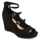Journee Collection Skyla Women's High Heel Wedges, Size: Medium (8.5), Black