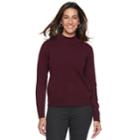 Petite Napa Valley Mockneck Sweater, Women's, Size: L Petite, Dark Red