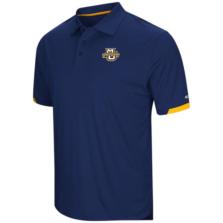 Men's Colosseum Marquette Golden Eagles Loft Polo, Size: Xl, Med Blue