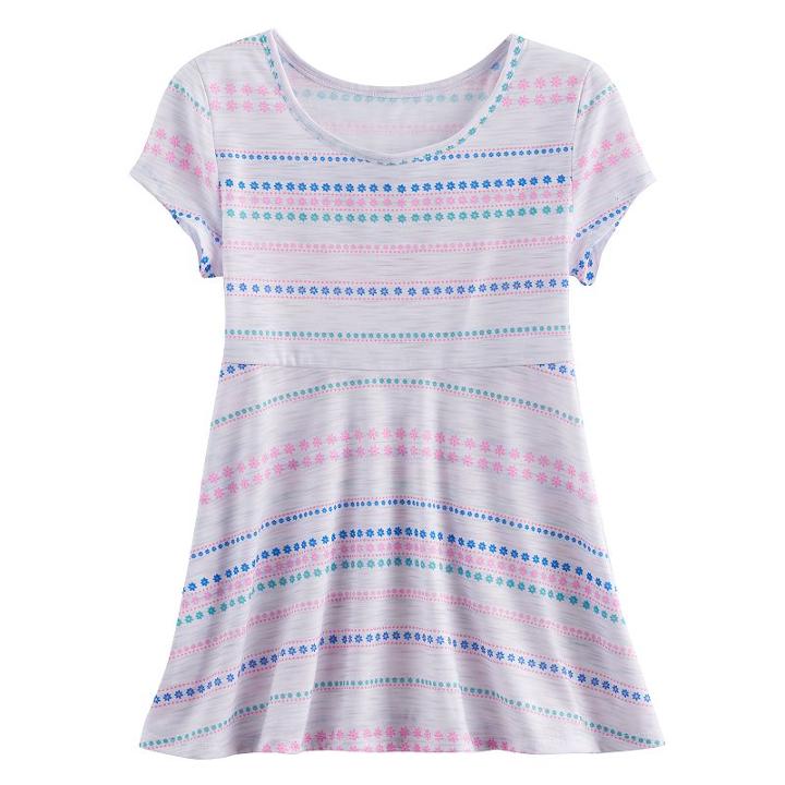 Girls 7-16 & Plus Size So&reg; Patterned Swing Legging Tee, Size: 18 1/2, Light Grey
