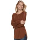 Women's Sonoma Goods For Life&trade; Cable Knit Sweater, Size: Xl, Med Brown